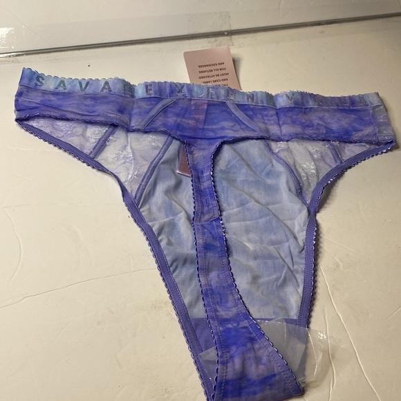 New Savage X Fenty curvy printed lace Brazilian rain tie dye panties size 3X - Picture 2 of 5